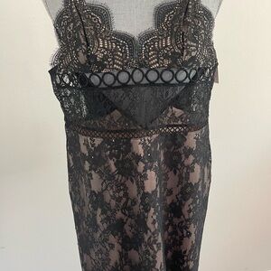 Victoria's Secret Black Slip Lace Dress